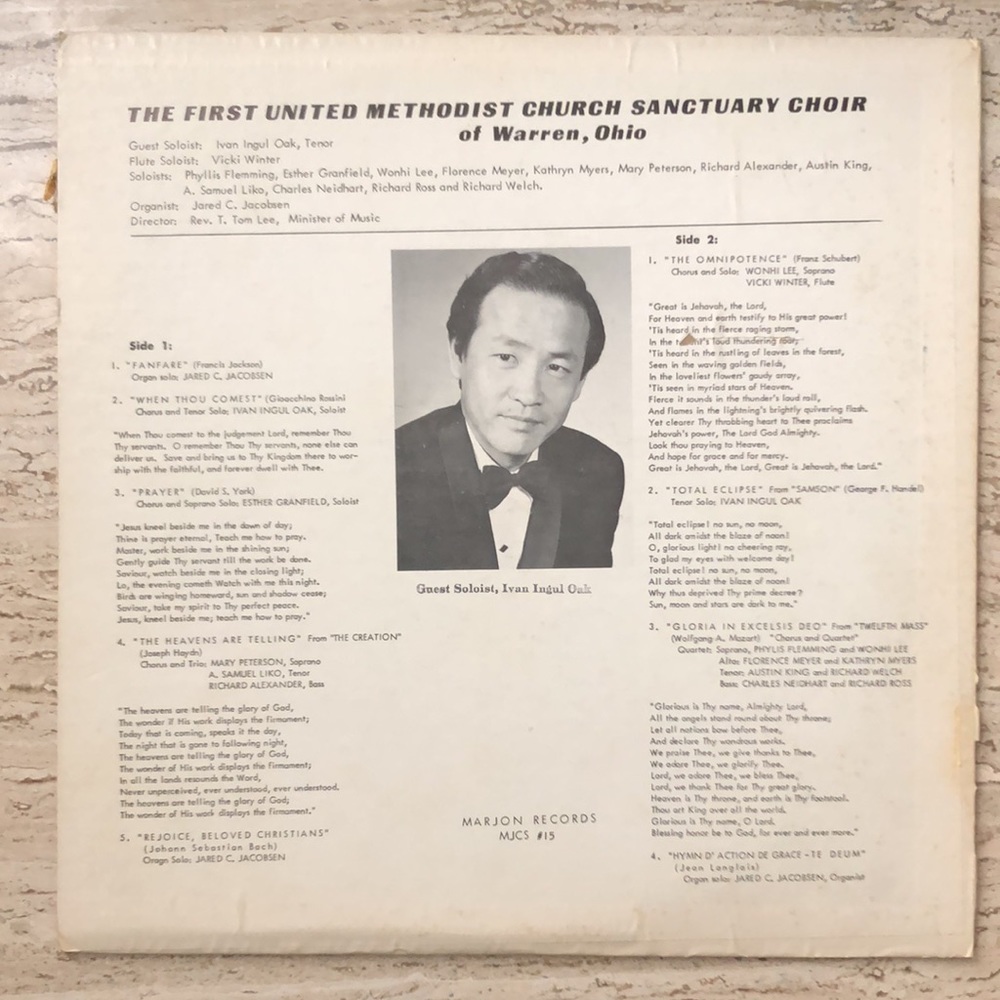 The First United Methodist Church Sanctuary Choir Warren, Ohio Vinyl Lp - Picture 9 of 10